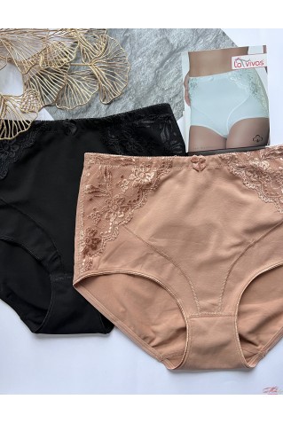 Високі бавовніні трусики сліпи з ефектом утяжки La Vivas 10115